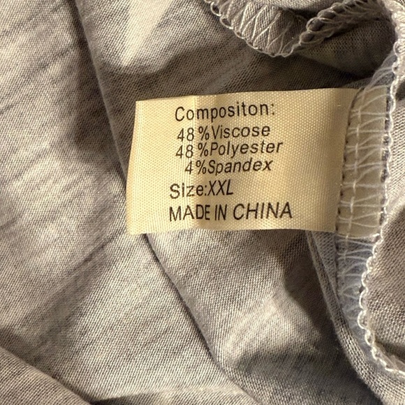 NWOT Women’s XXL Nightgown Sleepwear Gray W White Stars Viscose Polyester - Picture 7 of 8